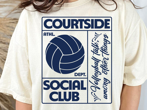 Courtside Social Club Svg, Funny Volleyball Mom SVG PNG, Volleyball Design SVG DesignDestine 