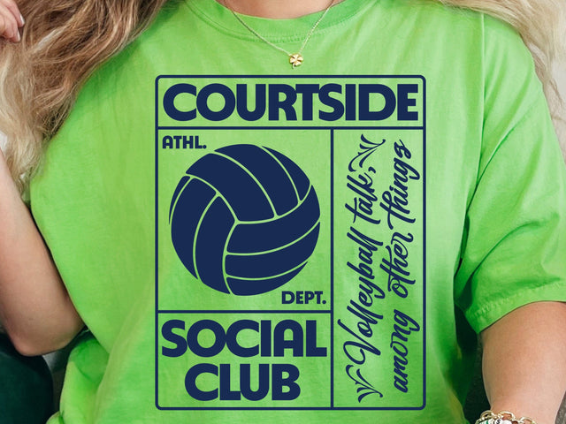 Courtside Social Club Svg, Funny Volleyball Mom SVG PNG, Volleyball Design SVG DesignDestine 