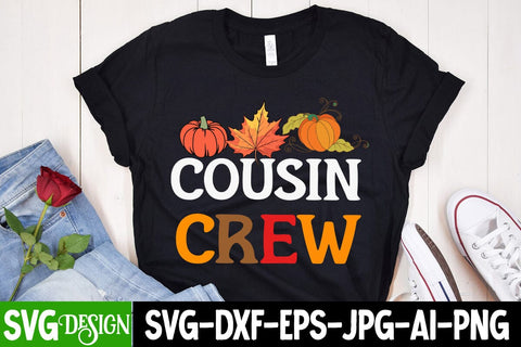 Cousin Crew SVG Cut File, Cousin Crew SVG Design, Cousin Crew Sublimation PNG, Happy Thanksgiving Sublimation Design, Happy Thanksgiving Sublimation Bundle SVG BlackCatsMedia 