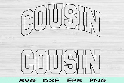 Cousin Svg Dxf Png Cut File, Little Cousin Svg, Big Cousin Svg Files For Cricut, New Cousin Block Wave Text Shirt Sublimation Digital Design SVG TiffsCraftyCreations 