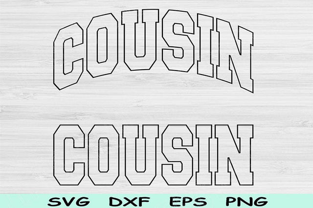 Cousin Svg Dxf Png Cut File, Little Cousin Svg, Big Cousin Svg Files For Cricut, New Cousin Block Wave Text Shirt Sublimation Digital Design SVG TiffsCraftyCreations 