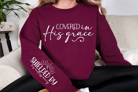 Covered In His Grace Sleeve SVG Design SVG Regulrcrative 