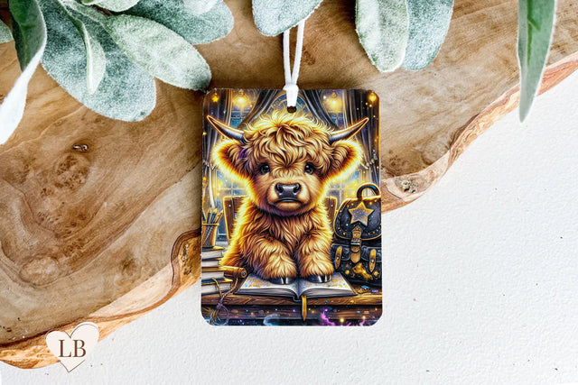 Cow Air Freshener, Highland Cow Car Freshie Sublimation Sublimation BijouBay 
