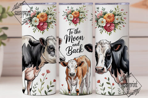 Cow and Calf Love 20oz Tumbler Wrap Sublimation sassyprint 