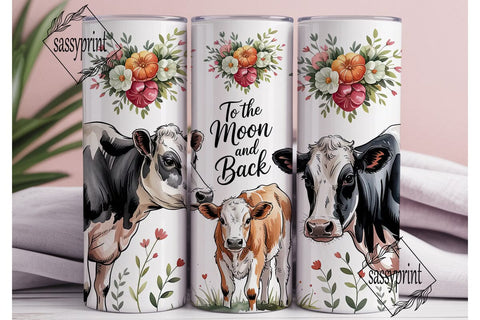 Cow and Calf Love 20oz Tumbler Wrap Sublimation sassyprint 