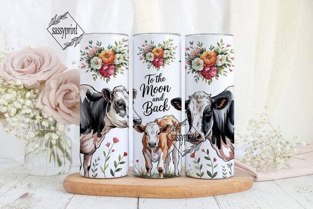 Cow and Calf Love 20oz Tumbler Wrap Sublimation sassyprint 