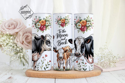 Cow and Calf Love 20oz Tumbler Wrap Sublimation sassyprint 