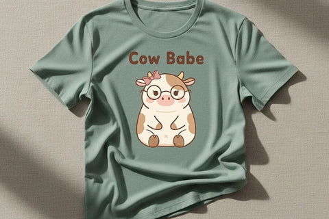 Cow Babe Png, Cute Cow Png, Cow Clipart, Kawaii Cow Png, Cow Girl Png, Farm Animal Png, Sublimation Design, Cute Animal Png, Girly Cow Png SVG TiffsCraftyCreations 