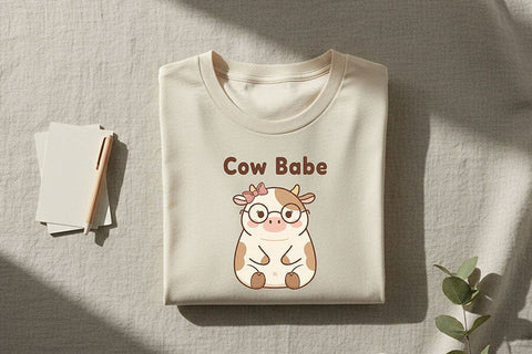 Cow Babe Png, Cute Cow Png, Cow Clipart, Kawaii Cow Png, Cow Girl Png, Farm Animal Png, Sublimation Design, Cute Animal Png, Girly Cow Png SVG TiffsCraftyCreations 