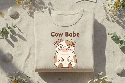 Cow Babe Png, Cute Cow Png, Cow Clipart, Kawaii Cow Png, Cow Girl Png, Farm Animal Png, Sublimation Design, Cute Animal Png, Girly Cow Png SVG TiffsCraftyCreations 