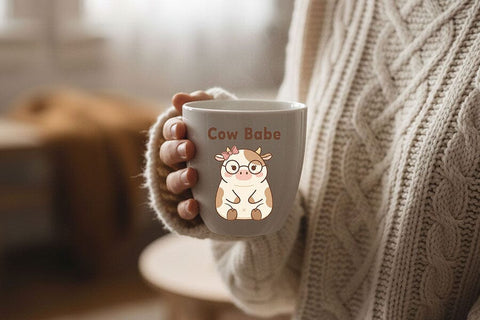 Cow Babe Png, Cute Cow Png, Cow Clipart, Kawaii Cow Png, Cow Girl Png, Farm Animal Png, Sublimation Design, Cute Animal Png, Girly Cow Png SVG TiffsCraftyCreations 