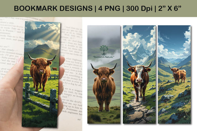 cow bookmark design, nature bookmark design Sublimation Paper Switch 