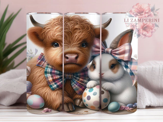 Cow Bunny Spring 20oz Tumbler, Bunny Sublimation Design, Cute Cow and Bunny, 20oz Tumbler PNG Wrap, Farm Animal Cup Wrap, Springtime Sublimation Design, Digital Cow Bunny Wrap Sublimation Li Zamperini 