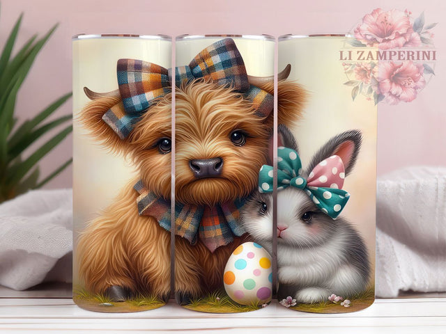 Cow Bunny Spring 20oz Tumbler, Bunny Sublimation Design, Cute Cow and Bunny, 20oz Tumbler PNG Wrap, Farm Animal Cup Wrap, Springtime Sublimation Design, Digital Cow Bunny Wrap Sublimation Li Zamperini 