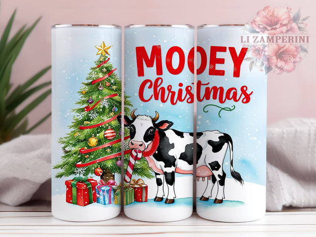 Cow Christmas Gift, Mooey Christmas, Tumbler Wrap Design, Holiday Drinkware, Sublimation PNG, Cute Cow Design, 20oz Tumbler, Farmhouse Christmas Decor Sublimation Li Zamperini 