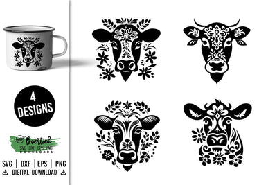 Cow folk art SVG files SVG Boertiek 