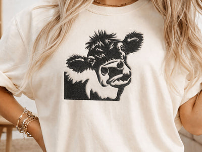 Cow head Embroidery Design File, Farm animal Embroidery, Calf funny face, Farmhouse Cow Head Embroidery, Cute Farm Animal Embroidery File Embroidery/Applique DESIGNS DesignDestine 