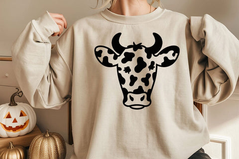 Cow Head Monogram Svg, Cow Print Svg, Cow Spots Pattern, Animal Print Pattern SVG DesignDestine 