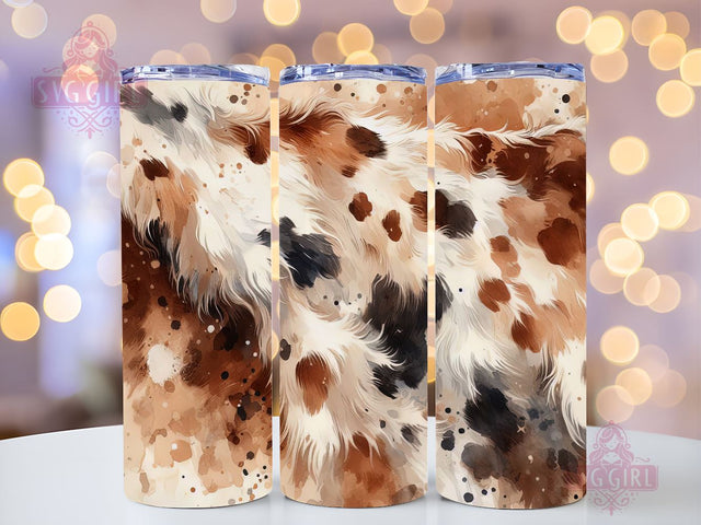 Cow Hide Sublimation Tumbler Design, Cow Fur Print 20oz Skinny Tumbler Wraps Templates - PNG Digital Download Sublimation SvggirlplusArt 
