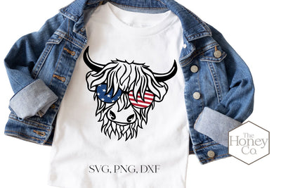 Cow July 4th SVG PNG DXF Cut File Fourth of July SVG The Honey Company 