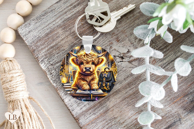 Cow Keychain Sublimation, Cute Key Ring PNG Sublimation BijouBay 