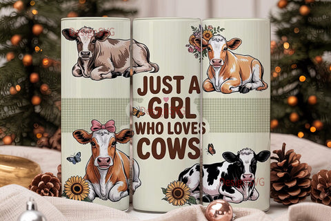Cow Lover Tumbler Wrap PNG Sublimation DesignSVG 