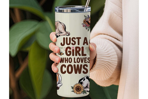 Cow Lover Tumbler Wrap PNG Sublimation DesignSVG 