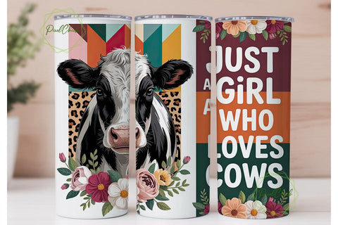 Cow Lover Tumbler Wrap PNG Sublimation PixelChick 