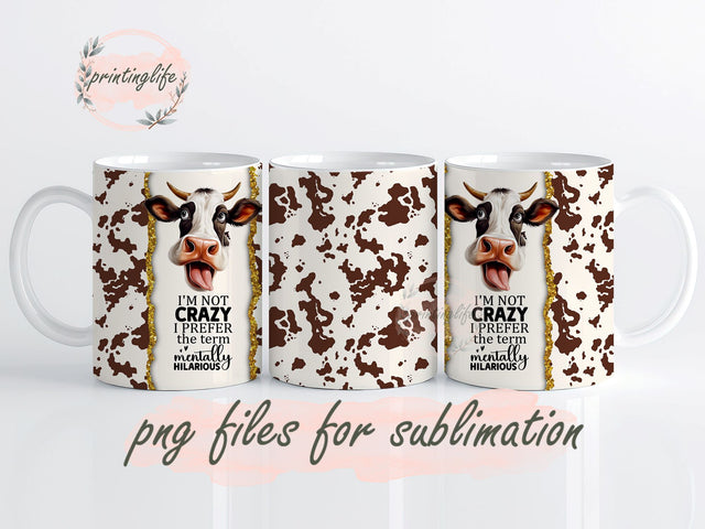 Cow Mug Wrap Design, Instant Digital Design Download Mug Wrap Design, Mug Design PNG Sublimation PrintingLife 
