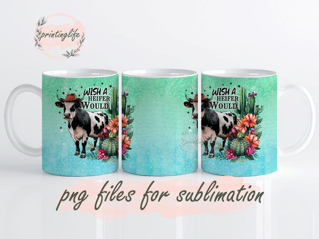 Cow Mug Wrap Design, Instant Digital Design Download Mug Wrap Design, Mug Design PNG Sublimation PrintingLife 