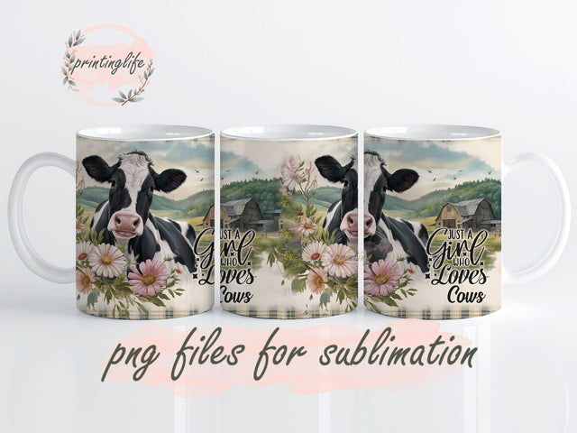 Cow Mug Wrap Design, Instant Digital Design Download Mug Wrap Design, Mug Design PNG Sublimation PrintingLife 