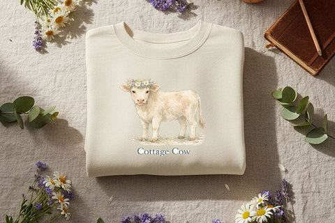 Cow Png Bundle, Cottage Cow Png, Farm Life Quote Bundle, Gentle and Kind Png, Life Is Better on the Farm, Slow Down and Moo Png Digital Art SVG TiffsCraftyCreations 