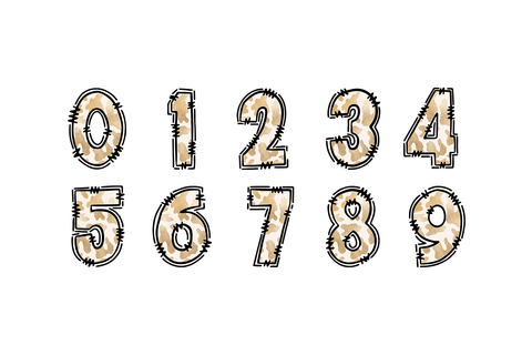 Cow Print Doodle Alphabet PNG, Hand Drawn Western Font Sublimation BijouBay 