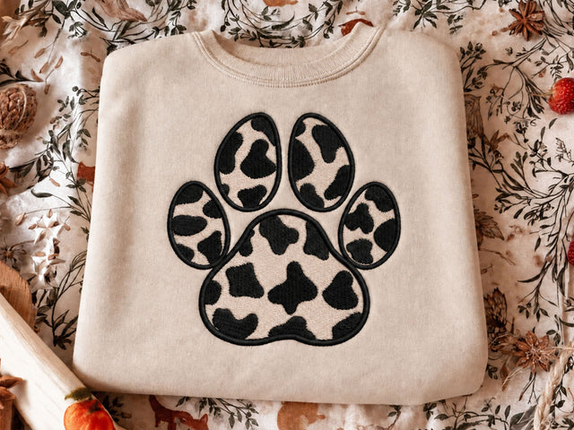 Cow Print Paw Embroidery Design, Animal Pattern, Paw Machine Embroidery File, Pet Lover Design Embroidery/Applique DESIGNS DesignDestine 