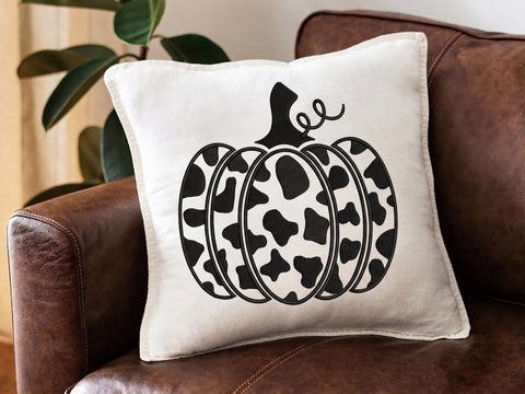 Cow Print Pumpkin Embroidery Design, Farmhouse Fall Machine Embroidery Pattern, Western Halloween Pumpkin, Autumn Harvest Embroidery/Applique DESIGNS DesignDestine 