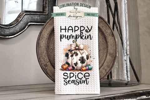 Cow Print Pumpkins with Bows | Kitchen Towel Sublimation PNG Sublimation Ewe-N-Me Designs 