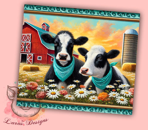 Cow Rustic Farm 20oz Tumbler, Cow Design Drinkware, 20oz Sublimation, Rustic Farm Gift, Country Decor, Animal Lover Gift, Custom Tumblers Sublimation Lara' s Designs 