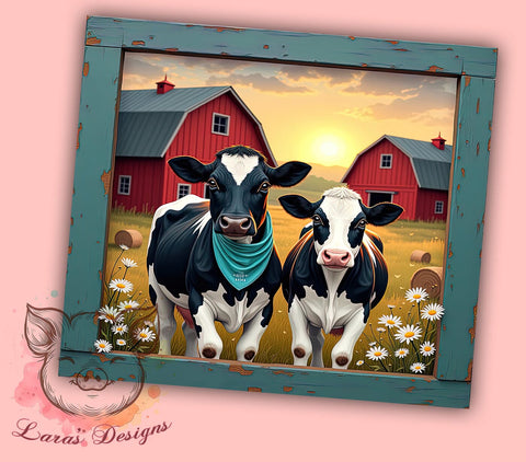 Cow Rustic Farm 20oz Tumbler, Cow Design Drinkware, 20oz Sublimation, Rustic Farm Gift, Country Decor, Animal Lover Gift, Custom Tumblers Sublimation Lara' s Designs 