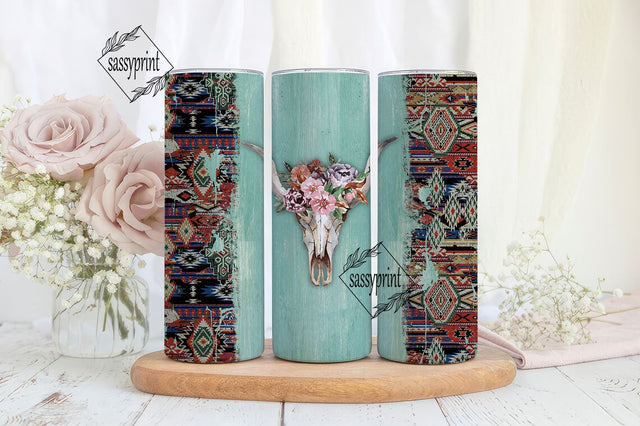 Cow Skull 20oz Skinny Tumbler With Lid Birthday Christmas Gifts For Her Girl Mothers Women Animal Cow Lover, Design Straight & Tapered Tumbler PNG, Digital Download Sublimation sassyprint 