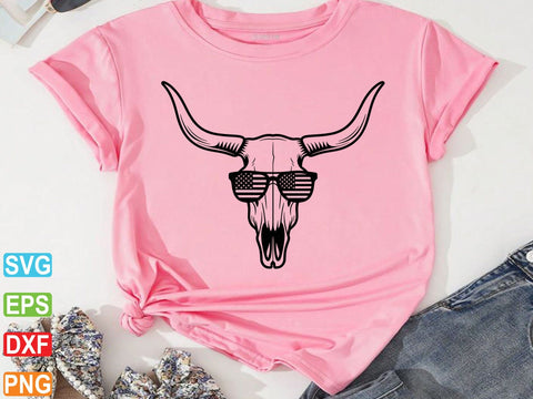 Cow Skull Svg, Cow Skull with Flowers SVG, Western Bull Skull SVG Creativeart88 
