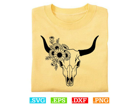 Cow Skull With Flower Svg Bundle, Bull Skull Svg SVG Creativeart88 