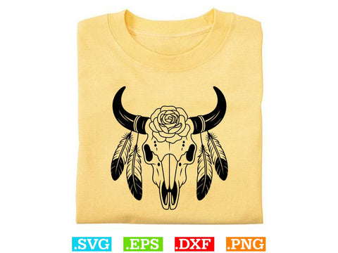 Cow Skull With Flower Svg Bundle, Bull Skull Svg SVG Creativeart88 