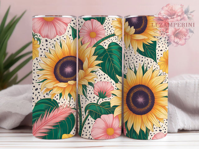 Cow Sunflower Western 20oz Tumbler, Sunflower Design, Western Floral, Rustic Style, 20oz Sublimation, PNG Design, Country Gift Sublimation Li Zamperini 