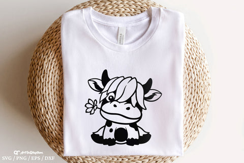 Cow Svg, Baby Cow with a flower Svg, Baby Cow Svg, Cow Svg File SVG Artinrhythm shop 