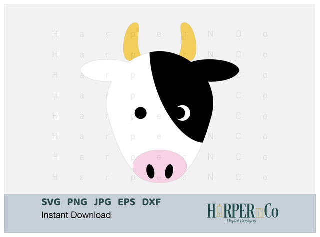 Cow SVG PNG Cut EPS File SVG HarperNCo 