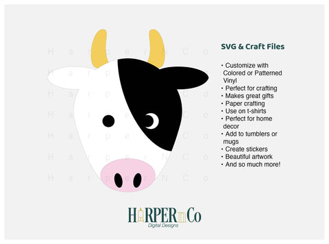 Cow SVG PNG Cut EPS File SVG HarperNCo 