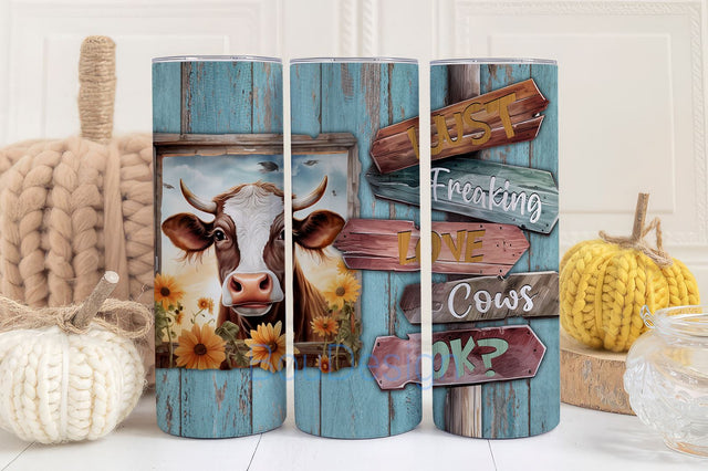 Cow Tumbler 20oz Stainless Steel Insulated Tumblers Coffee Travel Mug Cup Cows Gifts for Men Women Gift for Birthday Sublimation BouDesign 