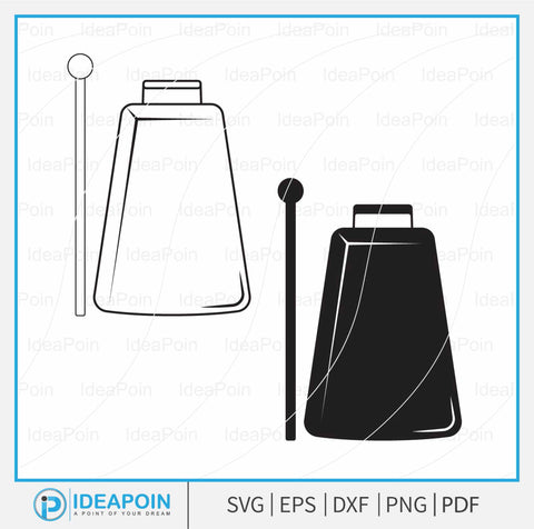 Cowbell SVG File, Percussion SVG, Drumsticks svg, cowbell monogram, Cowbell Png, Cowbell Silhouette, Cowbell Clipart, Cowbell Cut File SVG Dinvect 