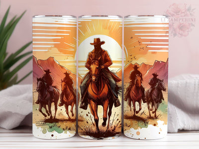 Cowboy 20oz Tumbler Wrap PNG, Wild West Cowboy Skinny Tumbler, Straight & Tapered Tumbler Wrap, Instant Digital Download Sublimation Li Zamperini 