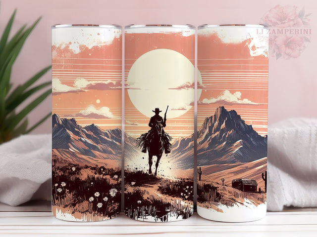 Cowboy 20oz Tumbler Wrap PNG, Wild West Cowboy Skinny Tumbler, Straight & Tapered Tumbler Wrap, Instant Digital Download Sublimation Li Zamperini 